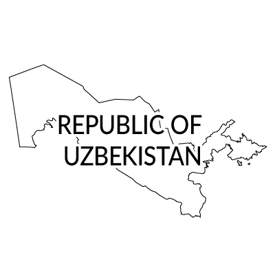 ウズベキスタン共和国無料フリーイラスト｜英語(白)